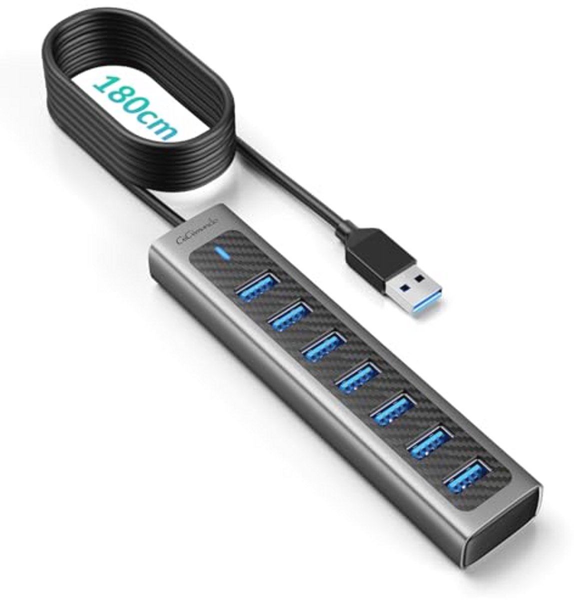 USB Hub 7-poorts Aluminium 3.0 met Type-C Aansluiting en 1,8 m Kabel