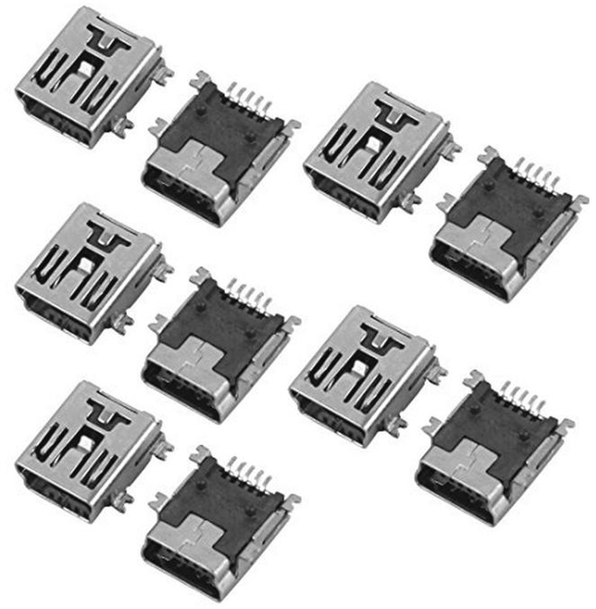 Mini USB 5P Vrouwelijke Jack Connector - 10 Stuks
