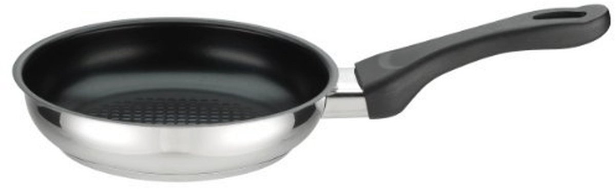 RVS braadpan 20 cm - 1,3 liter - zwart/zilver