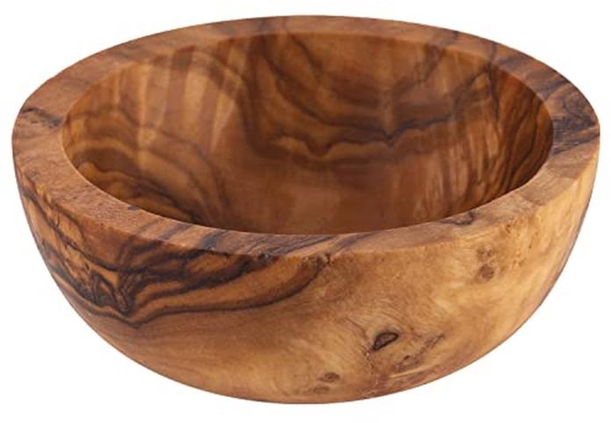 Set van 4 unieke olijfhouten kommen Ø 6 cm voor snacks en noten