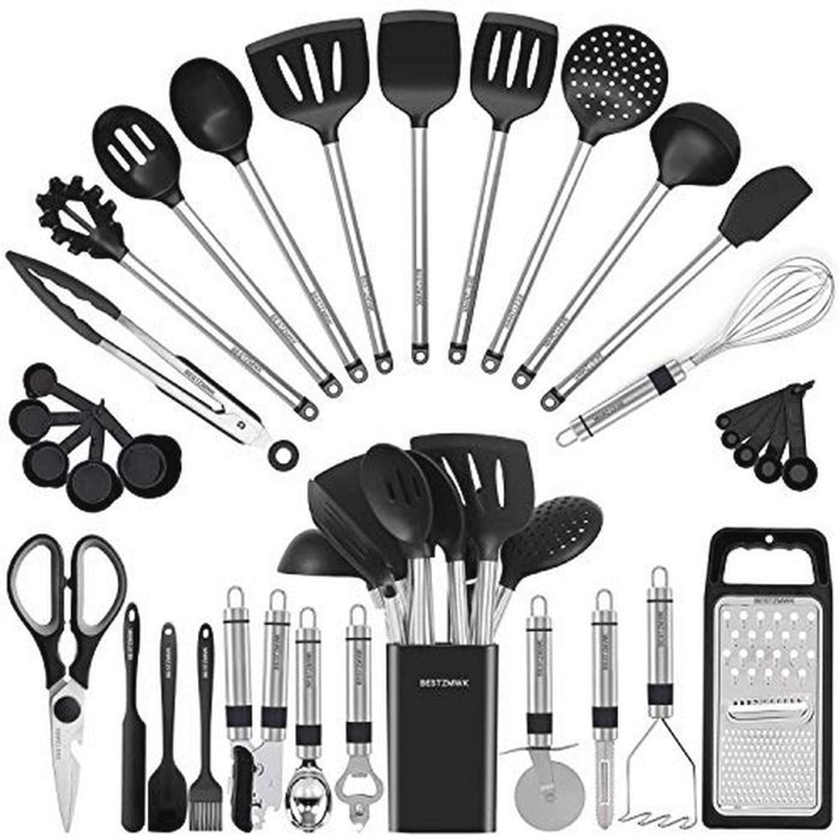 Complete Keukengerei Set - 33 Siliconen Kookgerei en Keukengadgets voor Nonstick Gebruik
