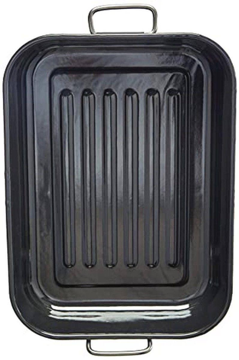 Grill en Braadpan - 43 x 30 x 7,5 cm - Emaille Zwart
