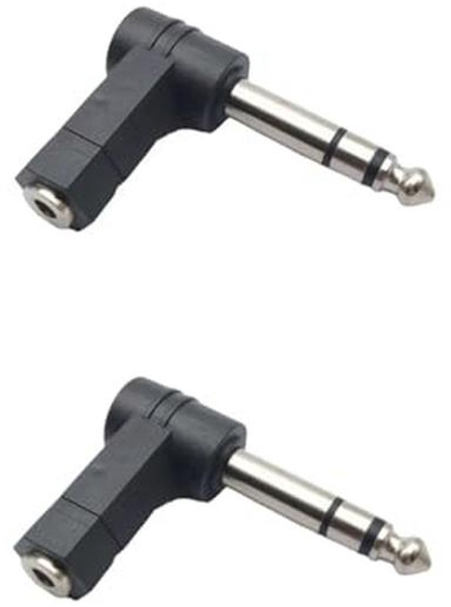 TRS Hoekadapter 3,5 mm naar 6,35 mm - Stereo Audioadapter voor Professionele Apparaten