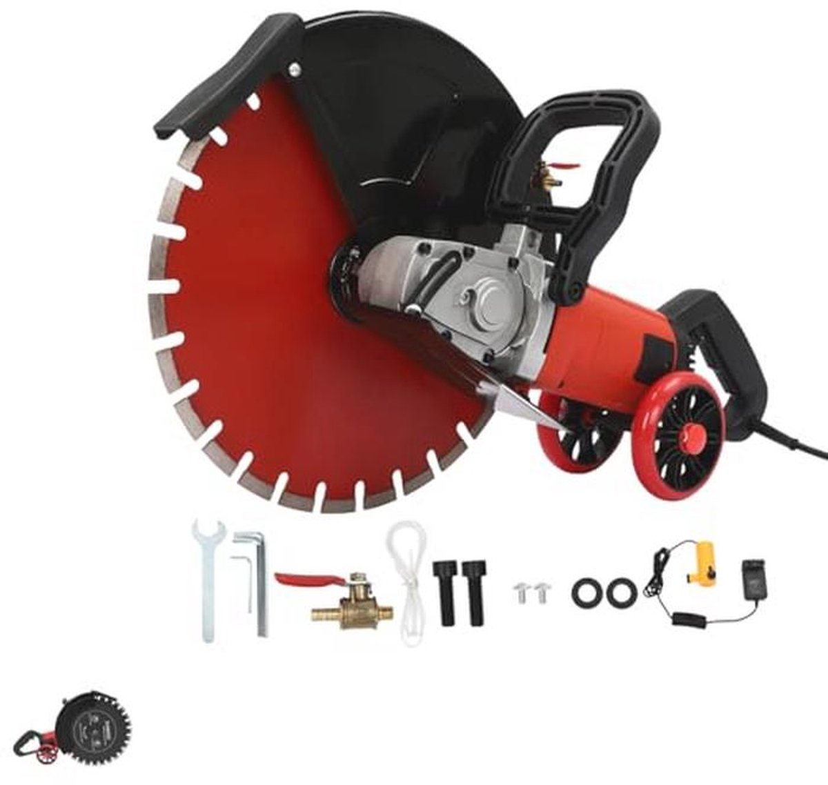 Elektrische Betonzaag 4100 W - Scheidingssnijder met 40,6 cm Schijfdiameter - Nat en Droog Steensnijmachine