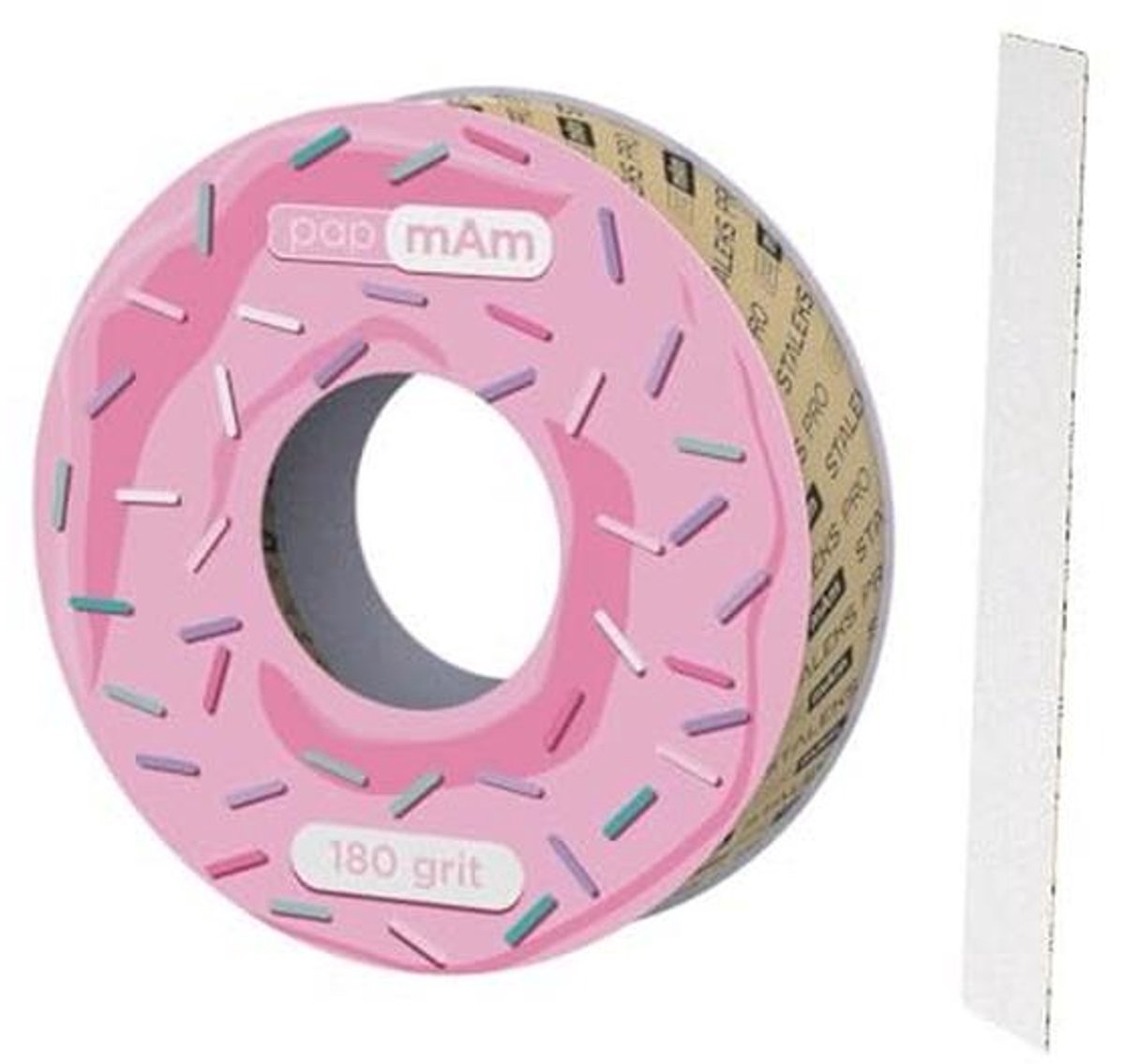 Witte Wegwerpvijl voor Donut-vijldispenser, 6 m, korrel 180