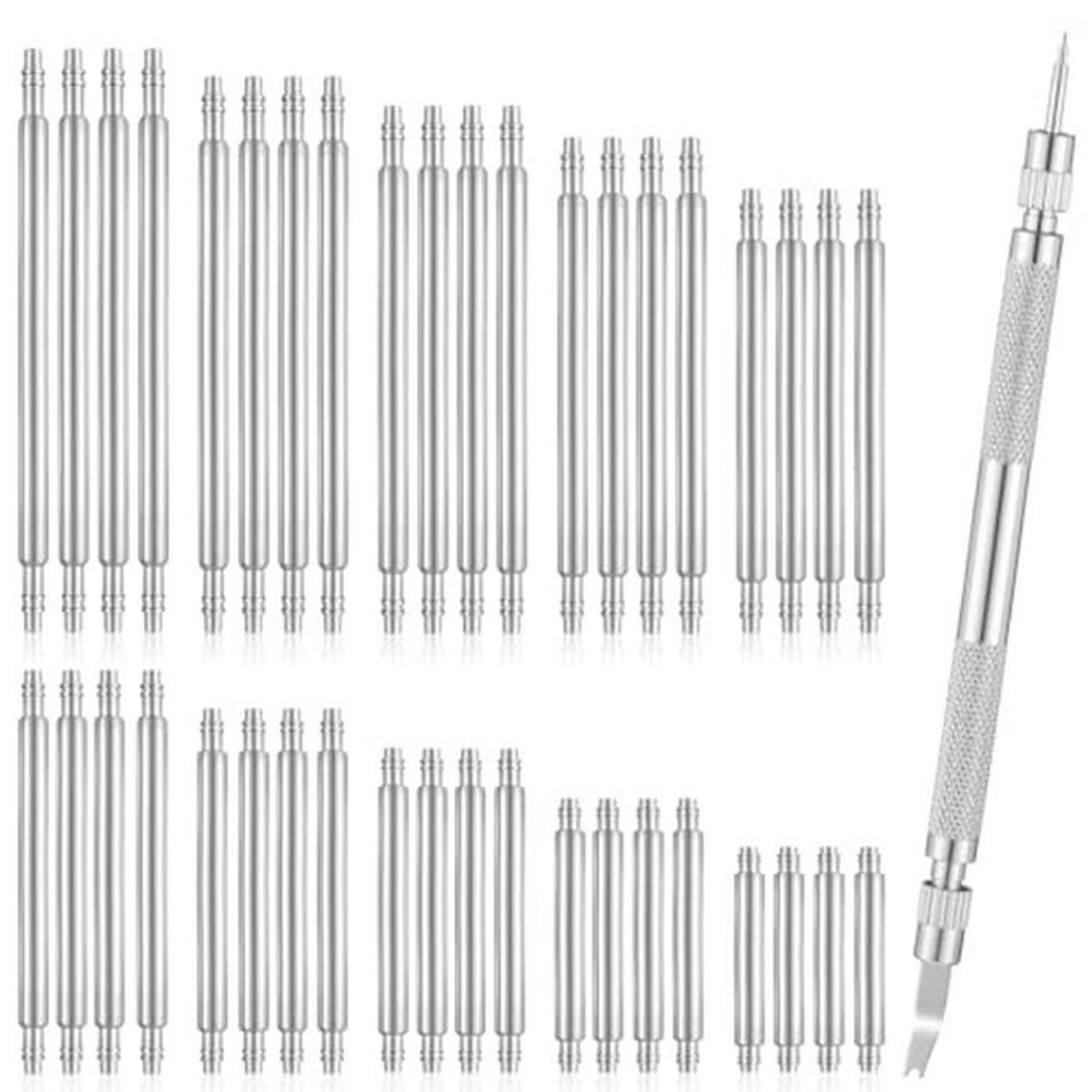 Giantree 41-delige horlogebandreparatiegereedschapset, horlogebanden pin vervangingssets, horlogeband, veerstang, gereedschapsset, vervangingsset voor het verwijderen en repareren van horlogebanden