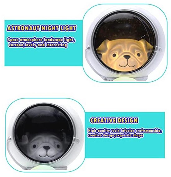 JCRFC Astronaut Resin Night Light Kids Nursing Light Moon Lamp LED Night Light Baby Nursery Decor Personalized Lamp Sleep Light Baby Night Lamp Children's Lamp With Battery Snooze Lights (beer) van Merkloos — afbeelding 2
