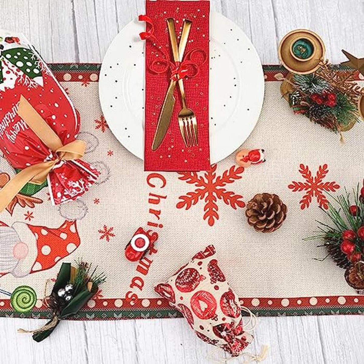 Kerst Tafelloper voor Feestelijke Diners - 180 x 33 cm Decoratie