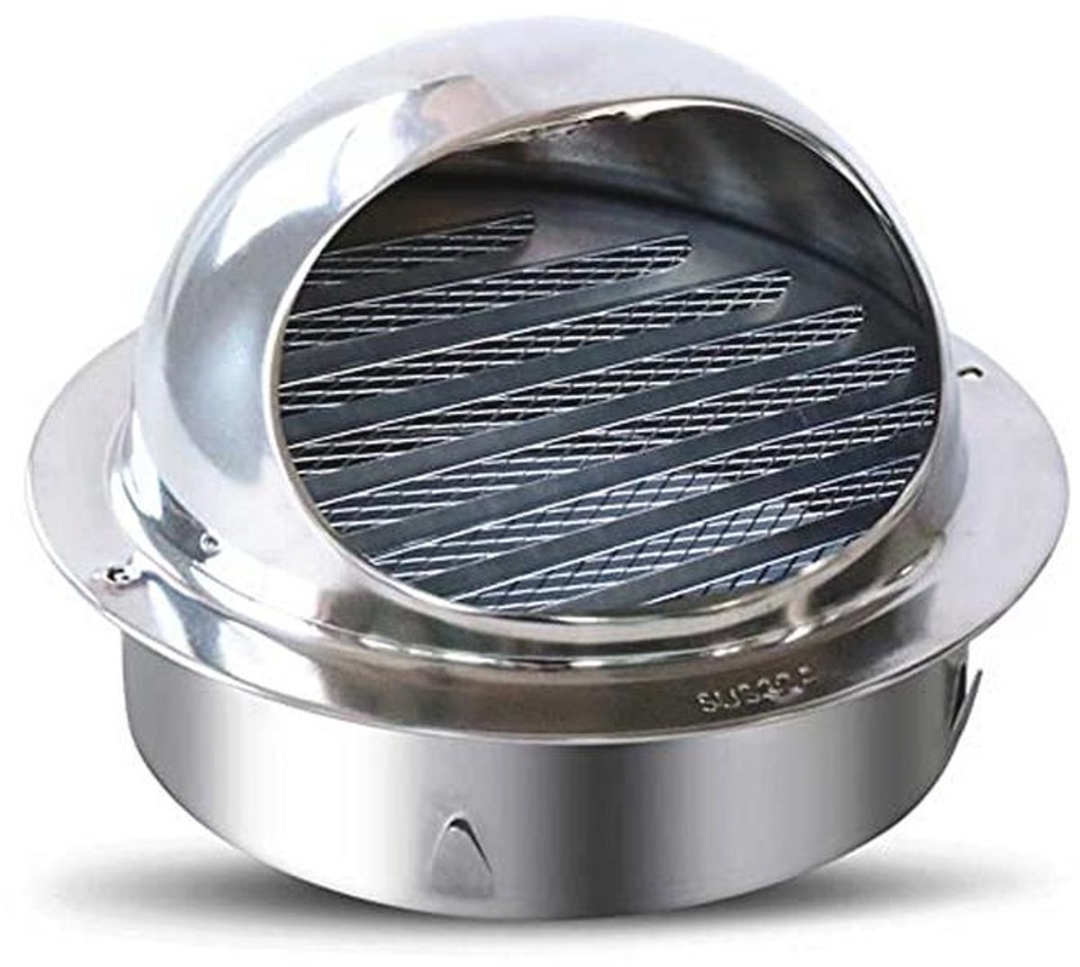 Weerbestendig Ventilatierooster voor Keuken en Badkamer - RVS 100 mm met Insectennet