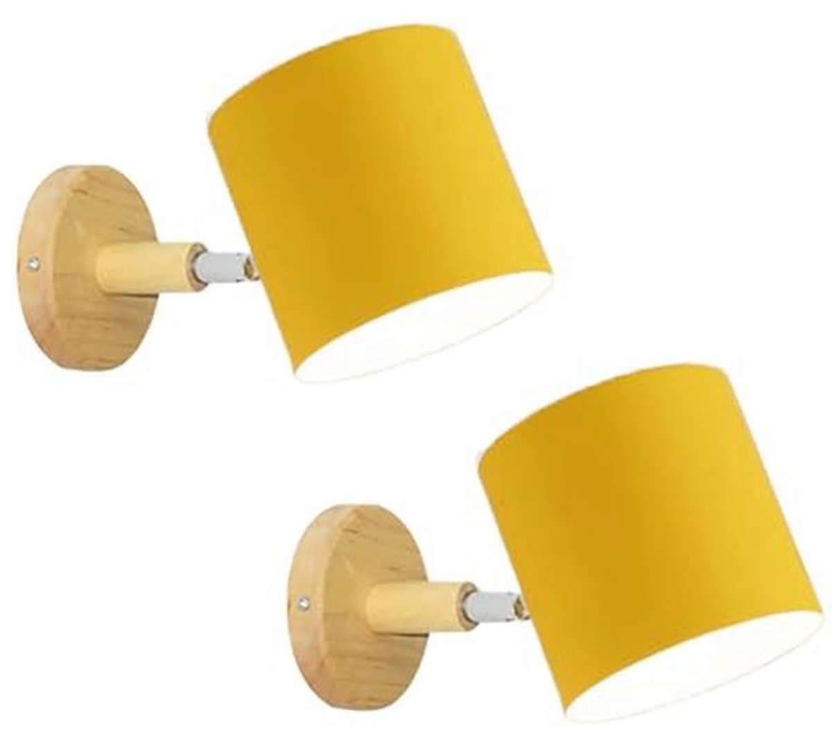 Verstelbare Wandlampen 2PCS E27 voor Kinderkamer, Kantoor en Woonkamer - Houten en Metalen Design
