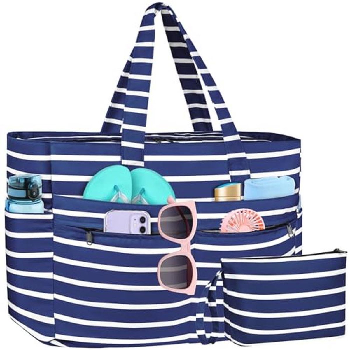 Waterdichte XXL Strandtas voor Dames - Opvouwbare Boodschappentas voor Vakantie en Reizen