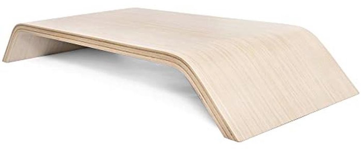 Robuuste houten tv- en laptopstandaard in Scandinavische stijl