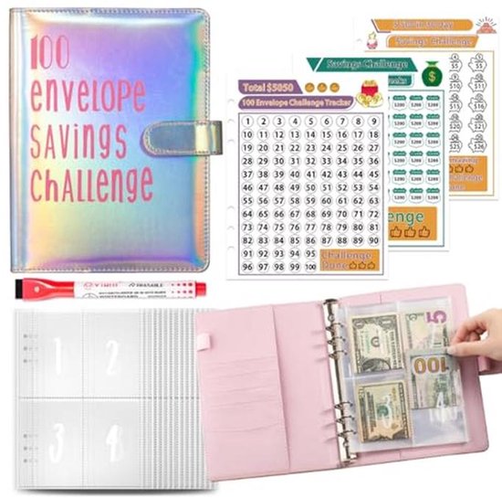 Carnet Défi épargne 100 Enveloppes – Gestion Budget, Dépenses, Factures – Outil Finances Perso