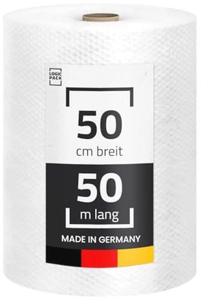 Bubbelfolie Rol - 50m x 50cm - 2-laags Premium Beschermend Verpakkingmateriaal voor Verhuizen en Verzending