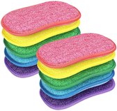 10 wasbare, herbruikbare keukensponzen Geschikt voor het verwijderen van hardnekkige vlekken (bamboe).