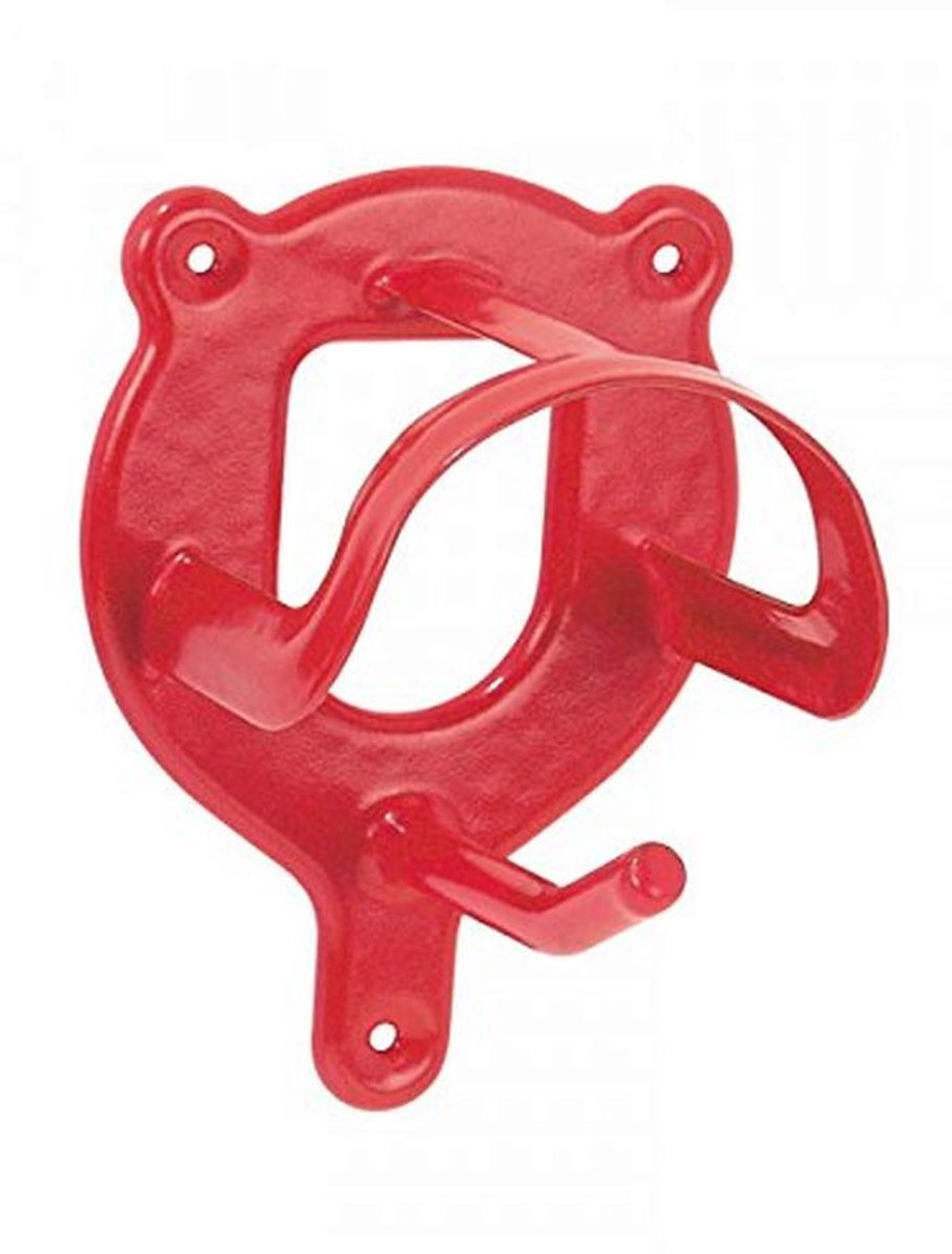 Hoofdstel Houder met Extra Haken - Poedercoating - Metalen Open Top - Rood