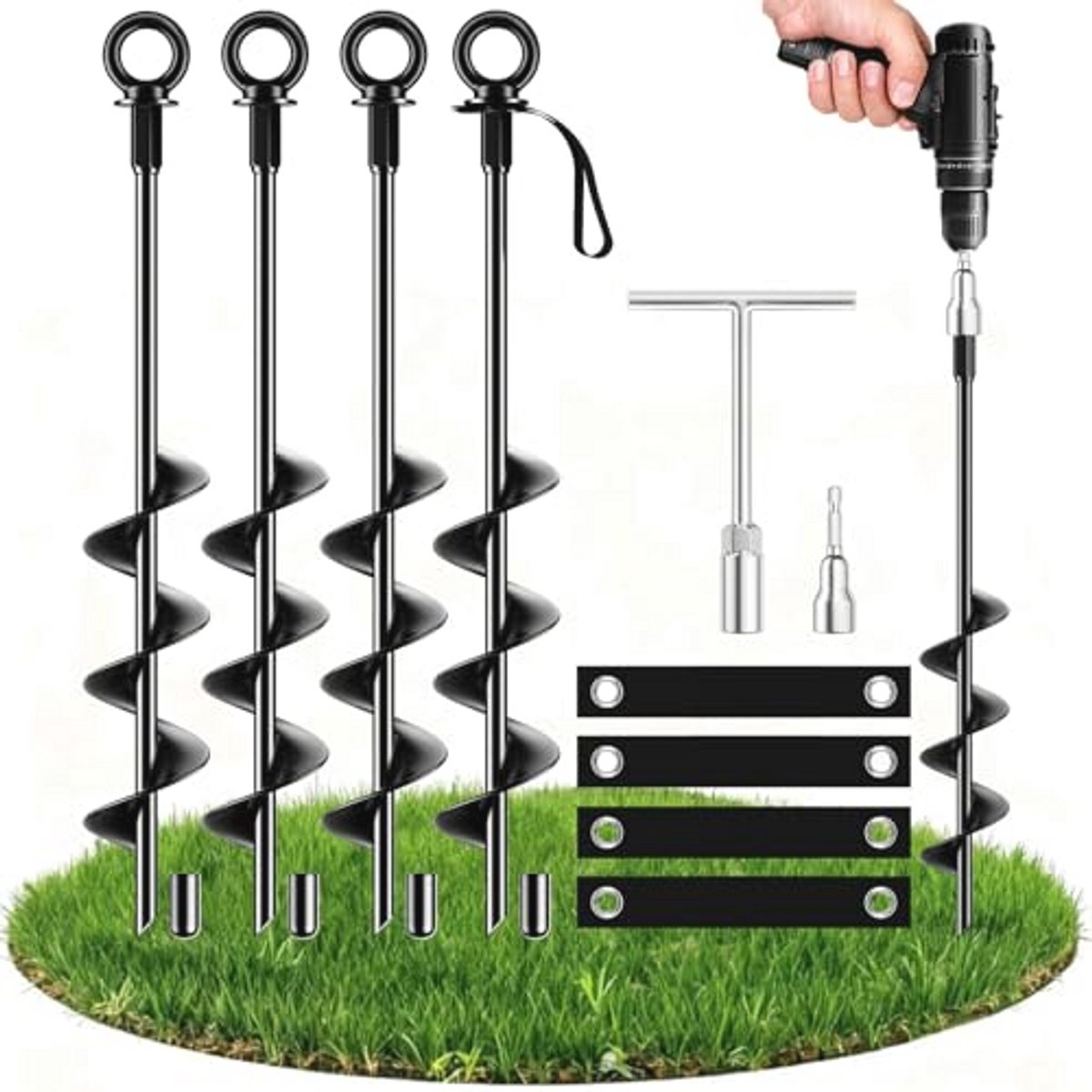 Grondanker 45,7 cm Heavy Duty - Ideaal voor Tenten, Trampolines en Schommels