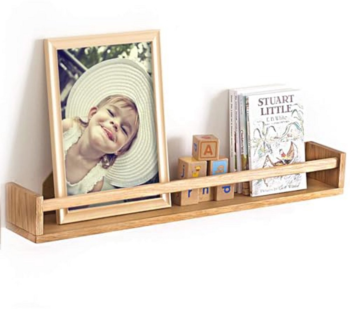 Kinderkamer Drijvende Planken van Eikenhout - Stevige Wandrek voor Boeken en Decoratie