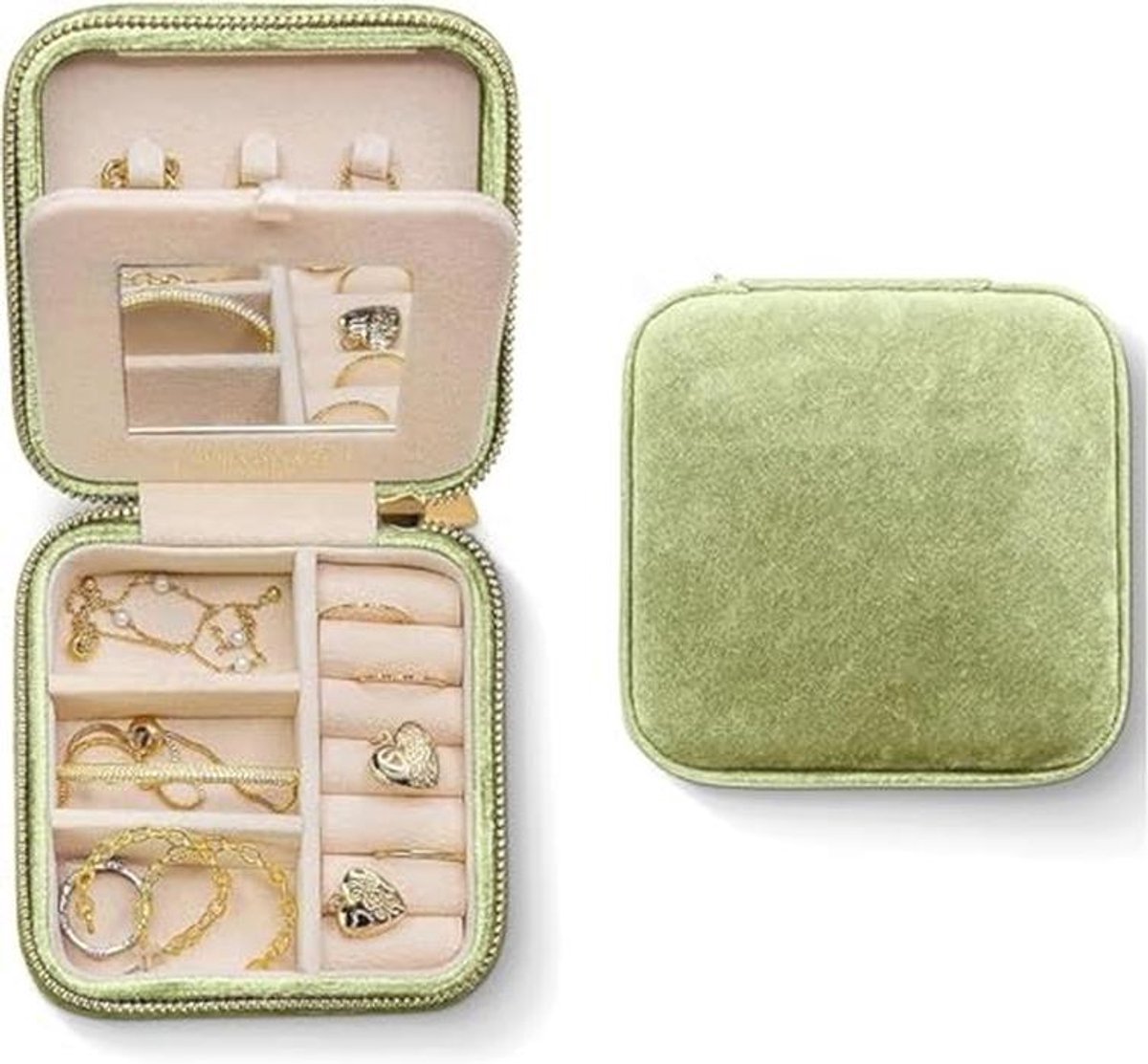 Reisjuwelendoosje - Pluche Fluwelen Sieraden Organizer voor Vrouwen