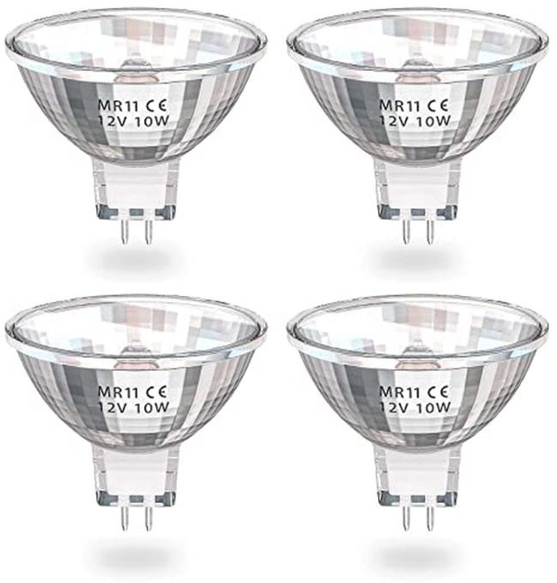 Dimbare MR11 Halogeen Lampen 10W GU4 - Warm Wit 2800K - Energiezuinige Verlichting voor Binnen en Buiten - Verpakking van 4