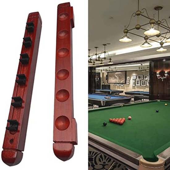 Biljart Wandhouder voor 6 Keus - Houten Snooker Pool Cue Wandrek - Perfect voor Thuis en Clubs — afbeelding 4