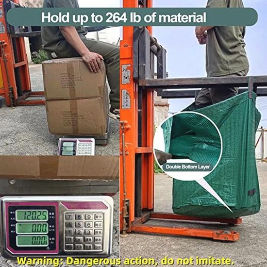 Extra Grote Herbruikbare Tuin Afval Zakken - 3 Pack - 137 Gallons Met Versterkte Handgrepen van Merkloos	 — afbeelding 2