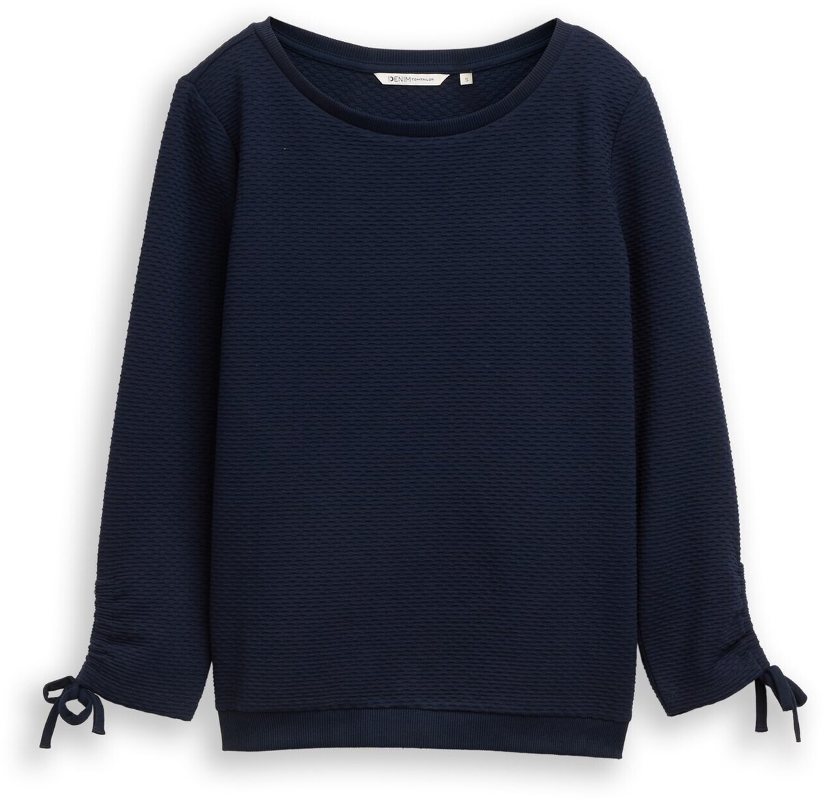 Tom Tailor Denim - Slim fit sweatshirt met gerimpelde mouwen - Maat M - sky captain blue