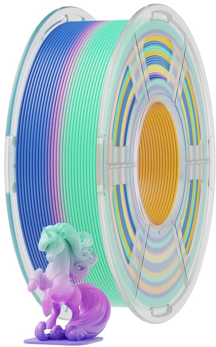 IMPERATORIS® PLA 3D Printer Filament - Printfilament - Eenvoudig Printen - 1 kg - Regenboog D (Groen-Paars-Blauw)