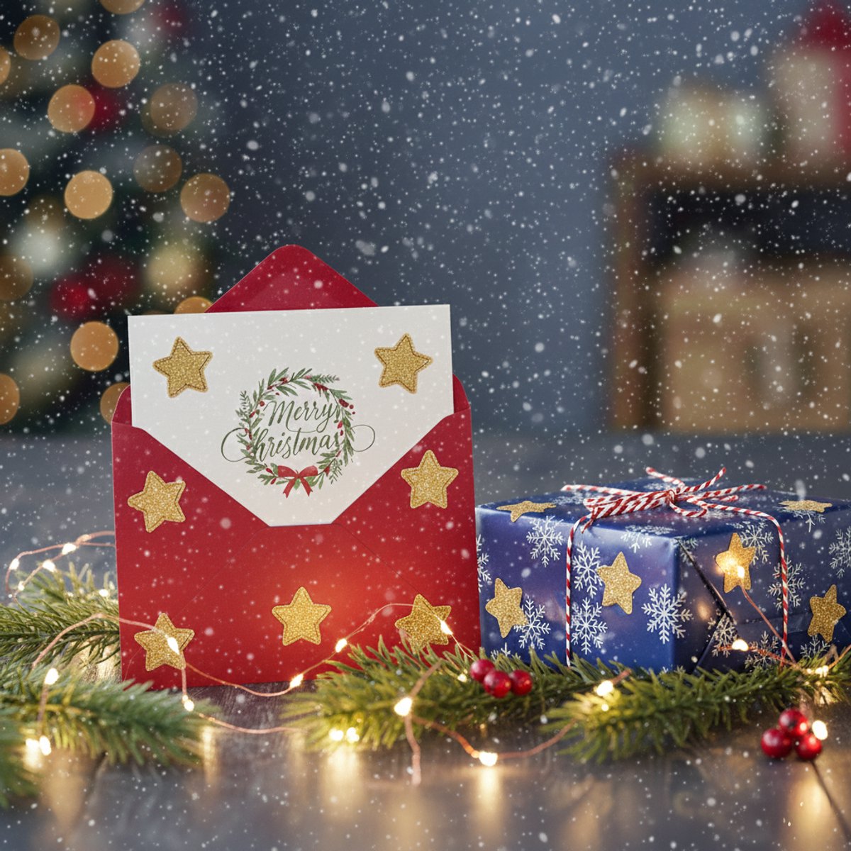 Stickervellen Gouden Glitter Sterren - 200 Sterren - 2 Stickervellen - Stickers Kerst — afbeelding 4