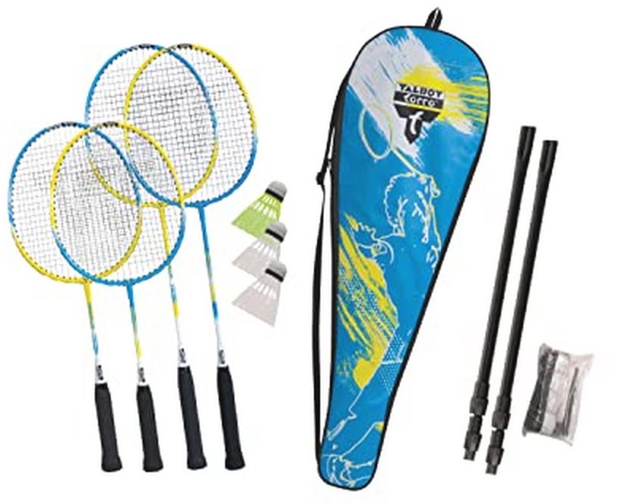 Badmintonset voor Familie Met Telescoopnet en Rackets