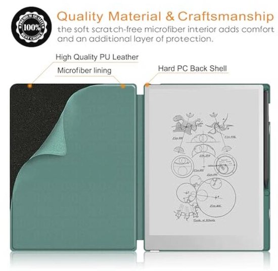 Xuanbeier Protective Case Compatible with Remarkable Paper Pro 11.8 inch with Pen Holder and Auto Sleep/Wake Function, Flower van Merkloos — afbeelding 4