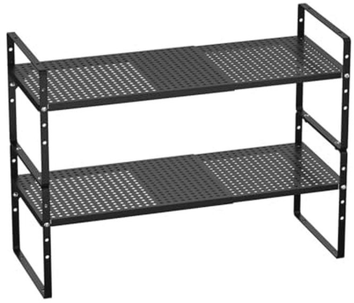Uitbreidbare Kastplank Organizer voor Keuken en Pantry - Stapelbare Opbergplanken - 2-Pack