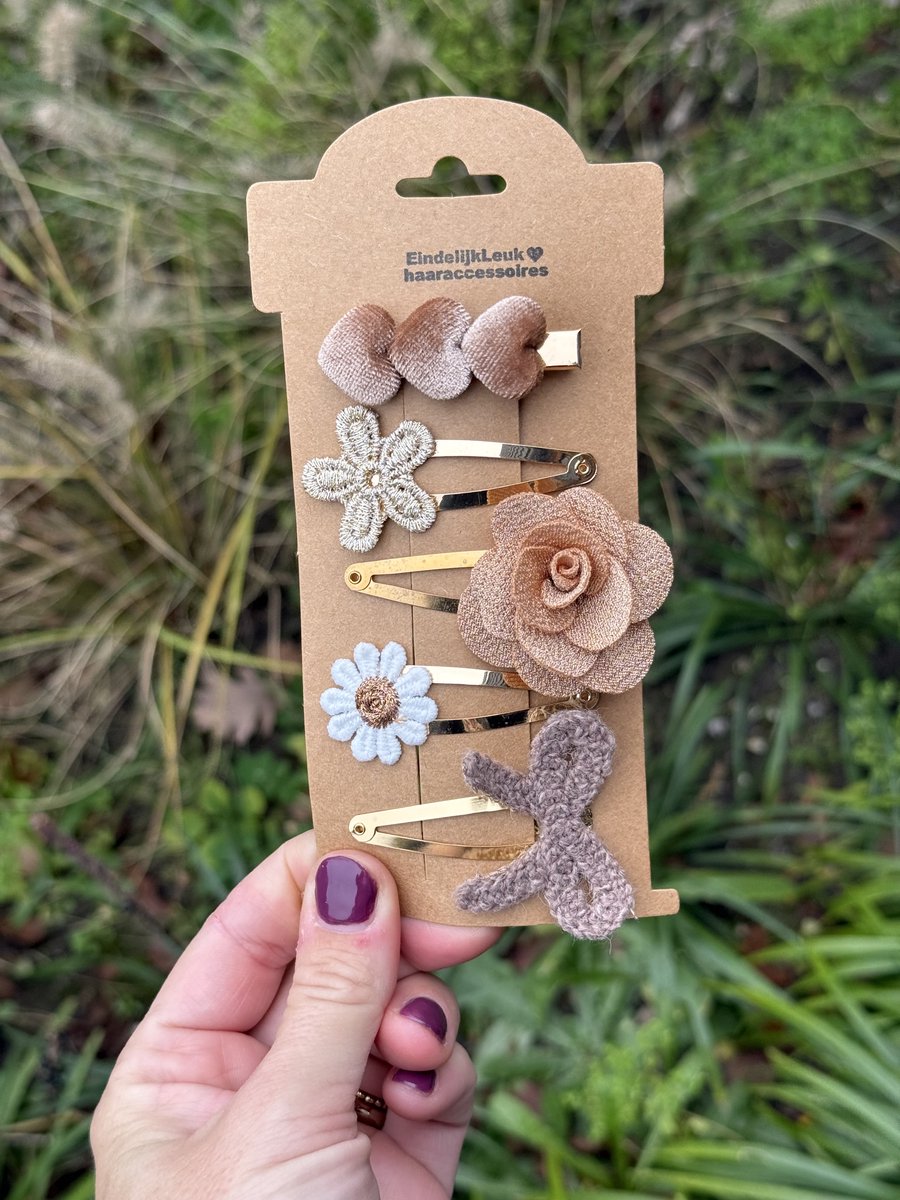 Haarspeldjes voor meisjes - Haaraccessoires meisjes - Haarspeldjes voor meisjes en baby's - Haarknipjes - Haarclips - handgemaakte haaraccessoires – Haarknipjes Taupe Roos – Cadeautje – Haaraccessoires bruiloft
