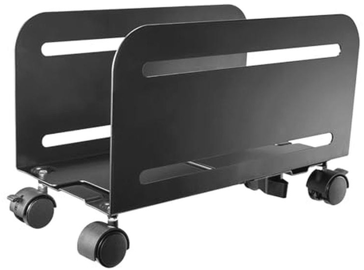 Rolbare PC-standaard met verstelbare breedte van 119-209 mm - Zwart