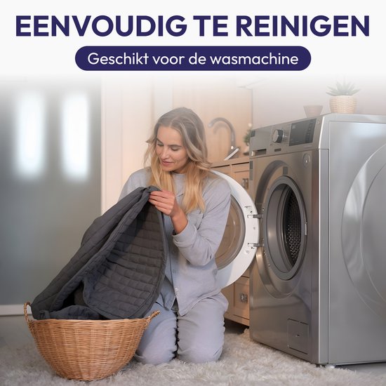 Comfeur Couverture lestée 7 kg 150 x 210 cm - Weighted Blanket - Couverture lestée - Couverture lestée - Couverture lestée - 4 saisons - Répartition de la pression du verre - Extra longue - Grijs