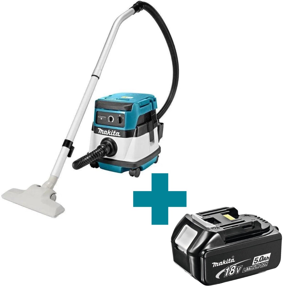 Makita DVC860LZ 36V (2 x 18V) Li-Ion accu hybride stofzuiger body - 8L - netstroom & accu