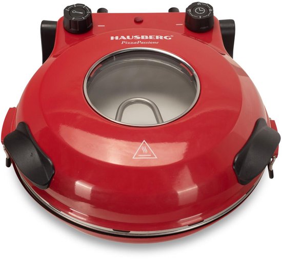 Hausberg HB-675RS XL Pizza Oven 1200-1400W - Elektrische Pizzabakker Met Pizzasteen 12″ - Instelbare Thermostaat - Rood — afbeelding 5