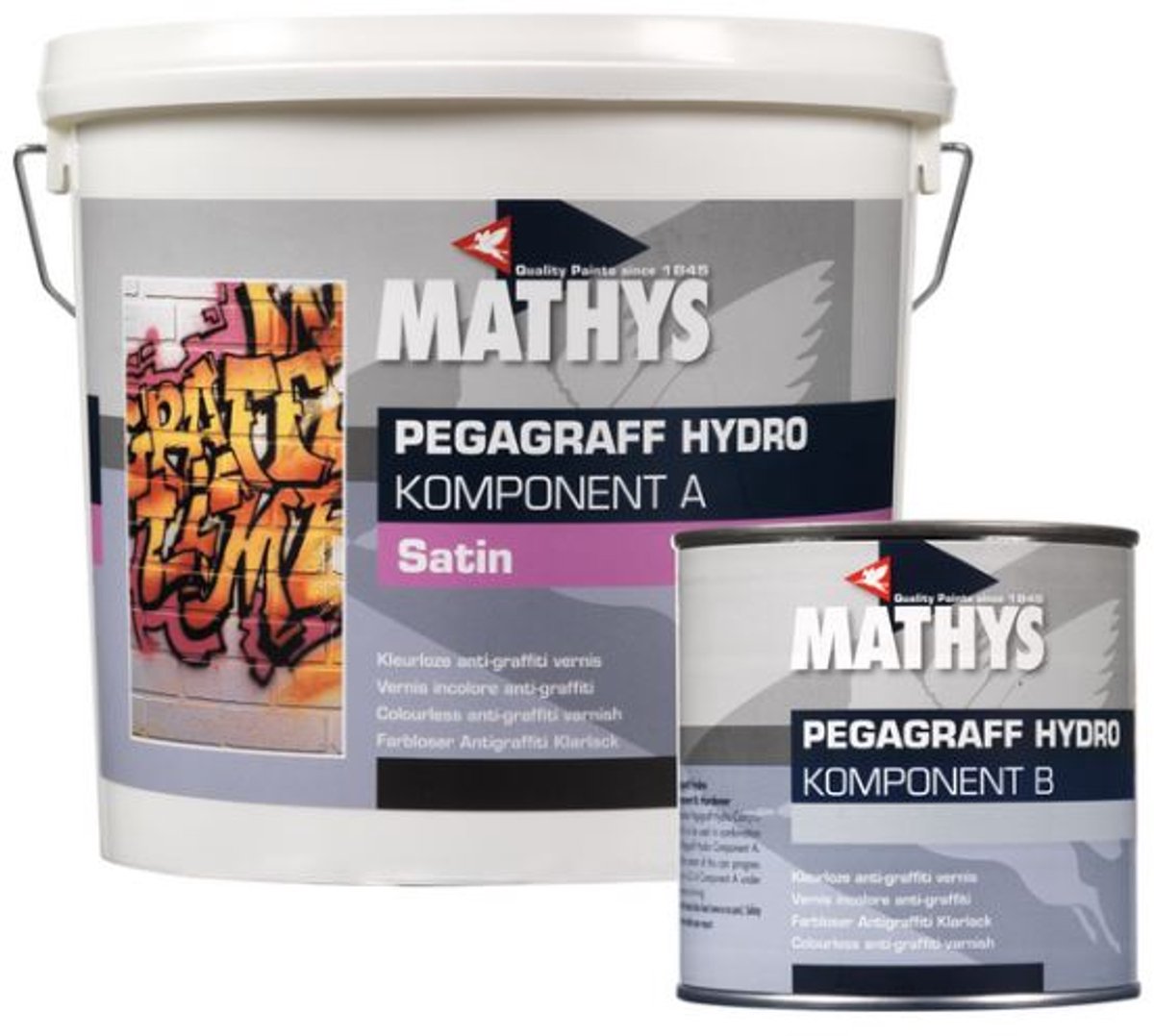 Mathys Pegagraff Hydro - Kleurloze anti graffiti vernis 2 componenten - 2.50 L ( A+B)