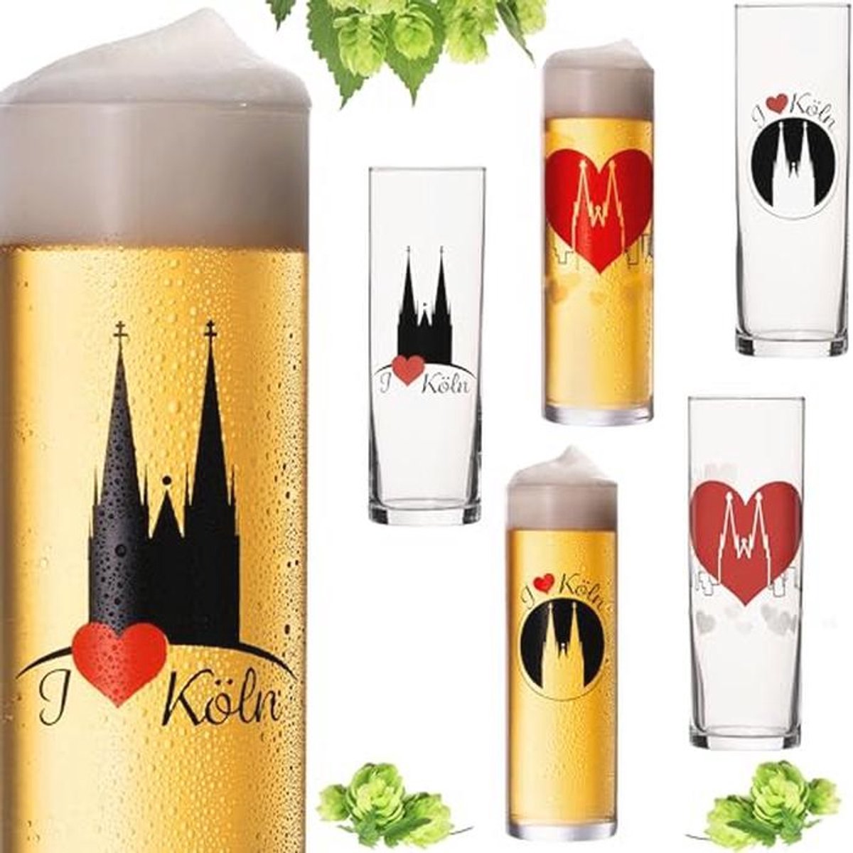 Set van 6 Keulse Bierglazen 200 ml - Ideaal voor Feesten
