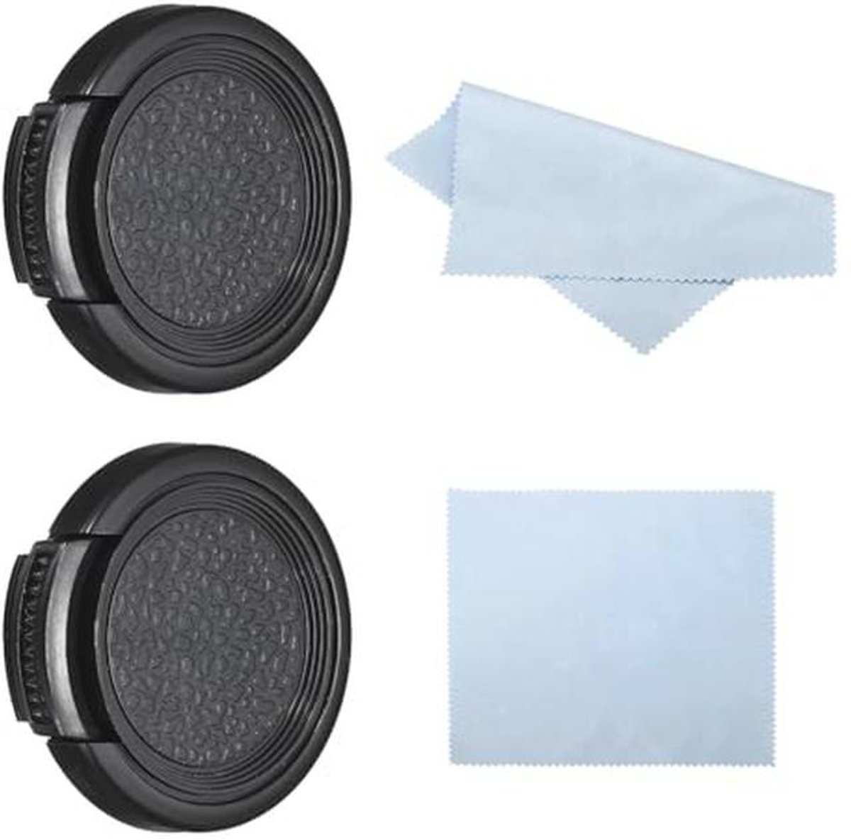 Lensdop 30 mm - Universele Cameralensafdekking met Reinigingsdoekje - 2 Stuks