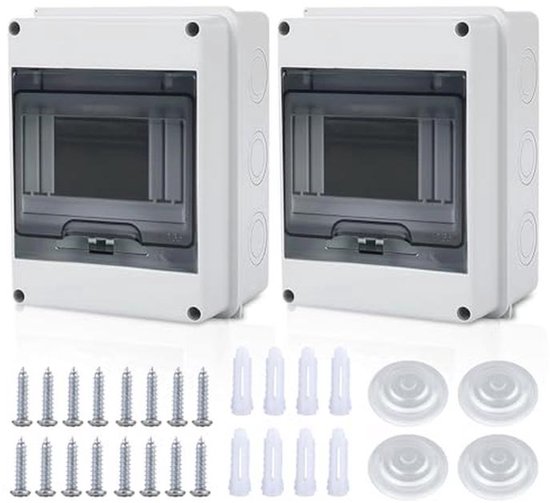 Coffret de distribution en saillie avec porte transparente pour protection électrique - 2 pièces