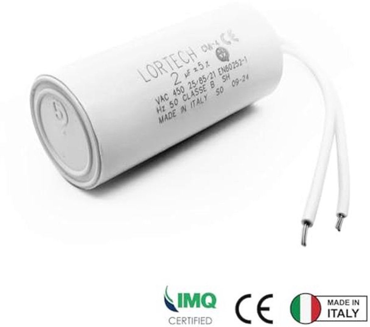 Motorcondensator 2 µF - Ø 25 mm x 55 mm voor elektrische toepassingen