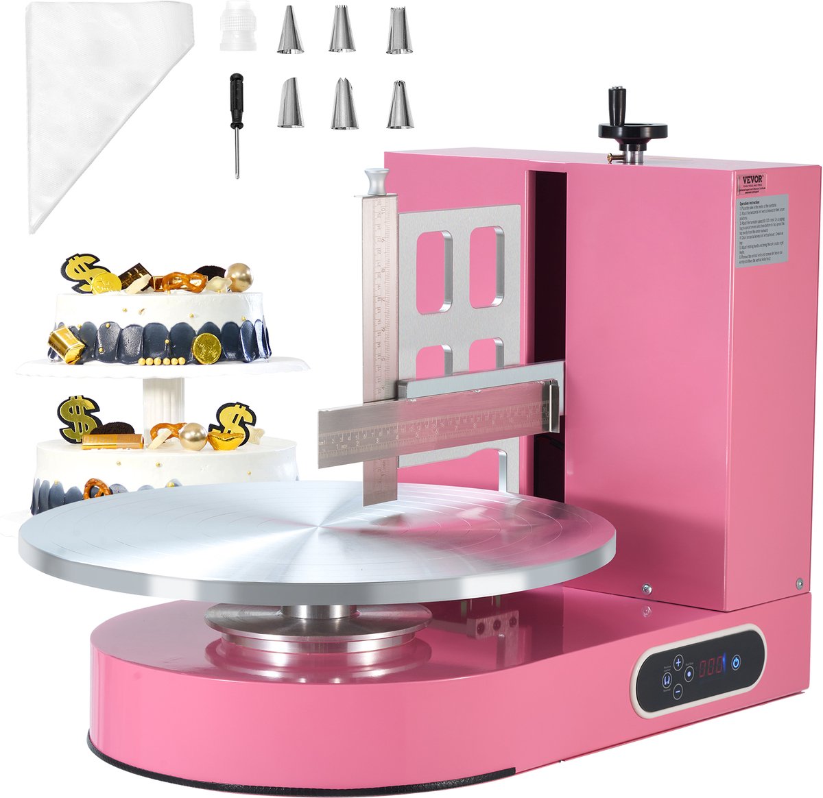 VEVOR Taartversieringsmachine Taartcrème Distributeur 4"-16" Taarten