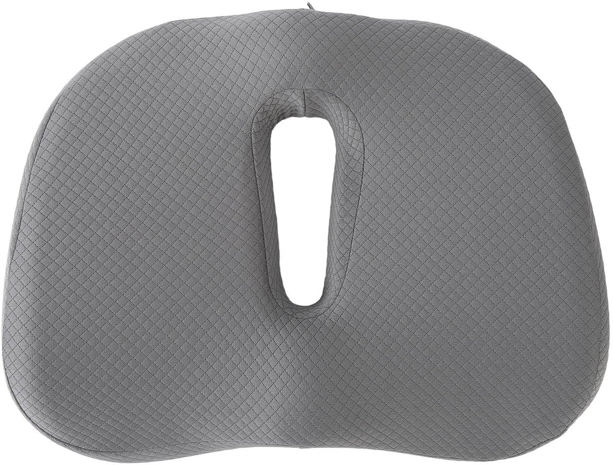 Orthopedisch donutkussen, traagschuim gel aambeienkussen voor verlichting van stuitje, steunkussen voor kantoor, auto en thuis (grijs)