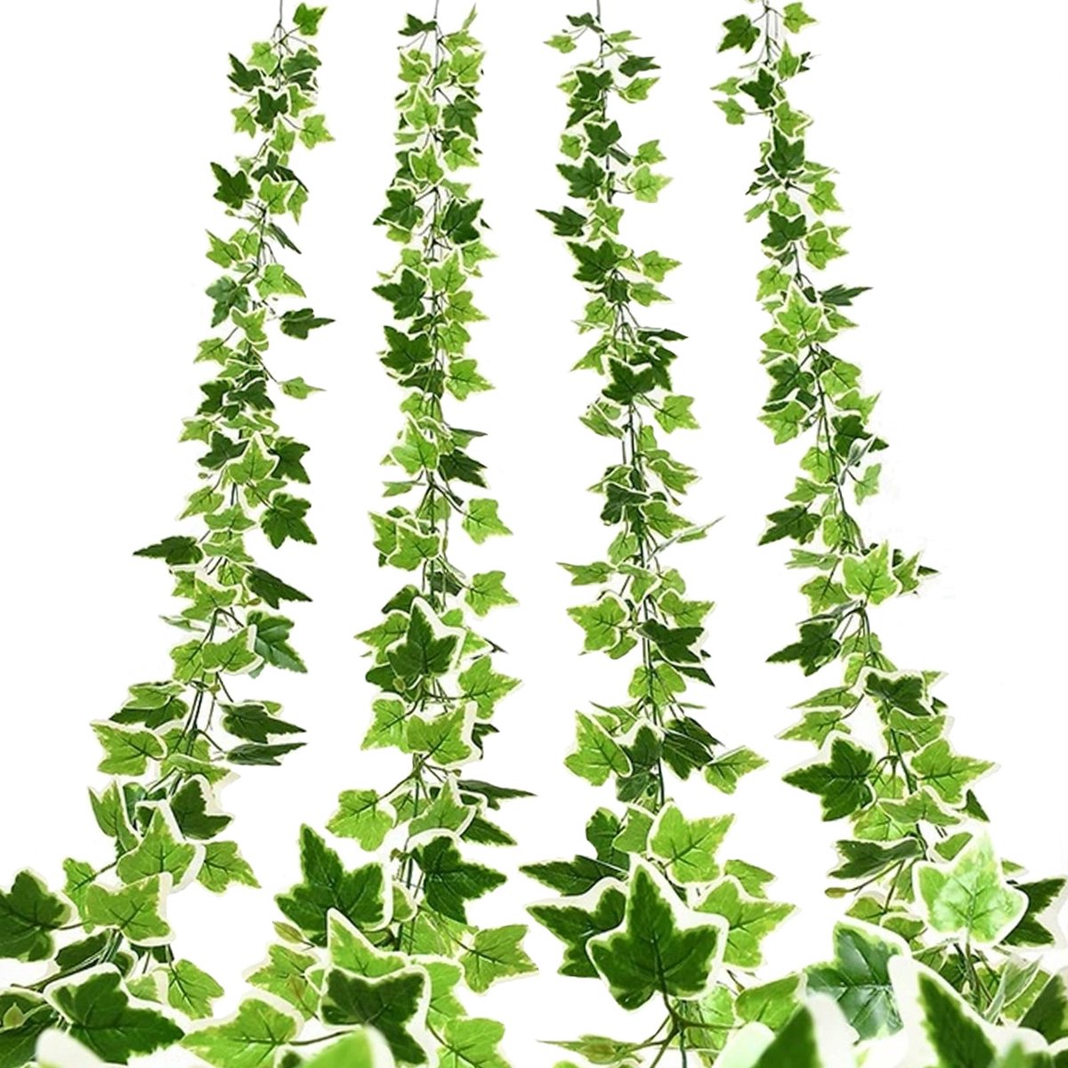 Unyqoos Set van vier flexibele groene kunstmatige klimop slingers voor veelzijdige decoratie