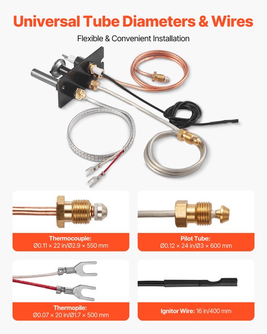 Gas Pilot Montage, OE 10002265, 10002264, SRV10002264 Kachel Gas Pilot Montage, Compatibel Met Natuurlijke Gas & LPG Systemen, Geschikt voor Majestic, Vermont Castings, Temco, Dutchwest, Monessen, Century — afbeelding 3