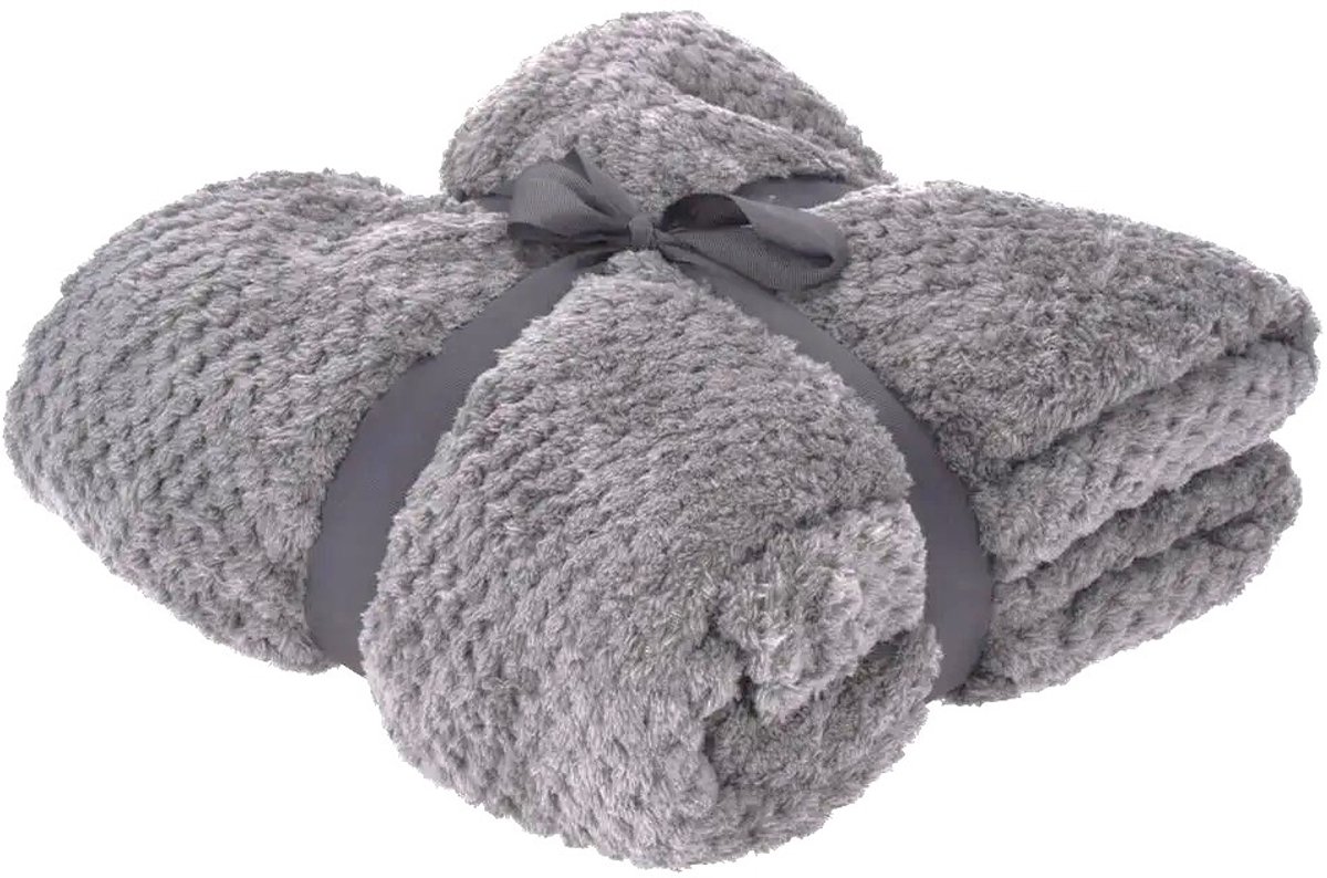 Swissation Fleece Plaid Kristina - 130x180cm - Grijs - Lekker zacht en warm
