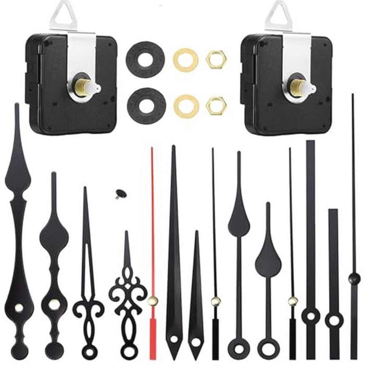 Geruisloze Uurwerkset met 5 Wijzers voor Doe-Het-Zelf Wandklokken