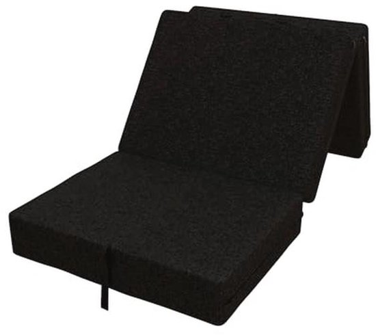 POKAR Opvouwbaar Matras 3-Delig Opvouwbaar Campingmatras Campingbed Opvouwbaar Bed Gastenbed Vloermatras Slaapmatras 80 x 195 x 15 cm, Zwart van Merkloos — afbeelding 4