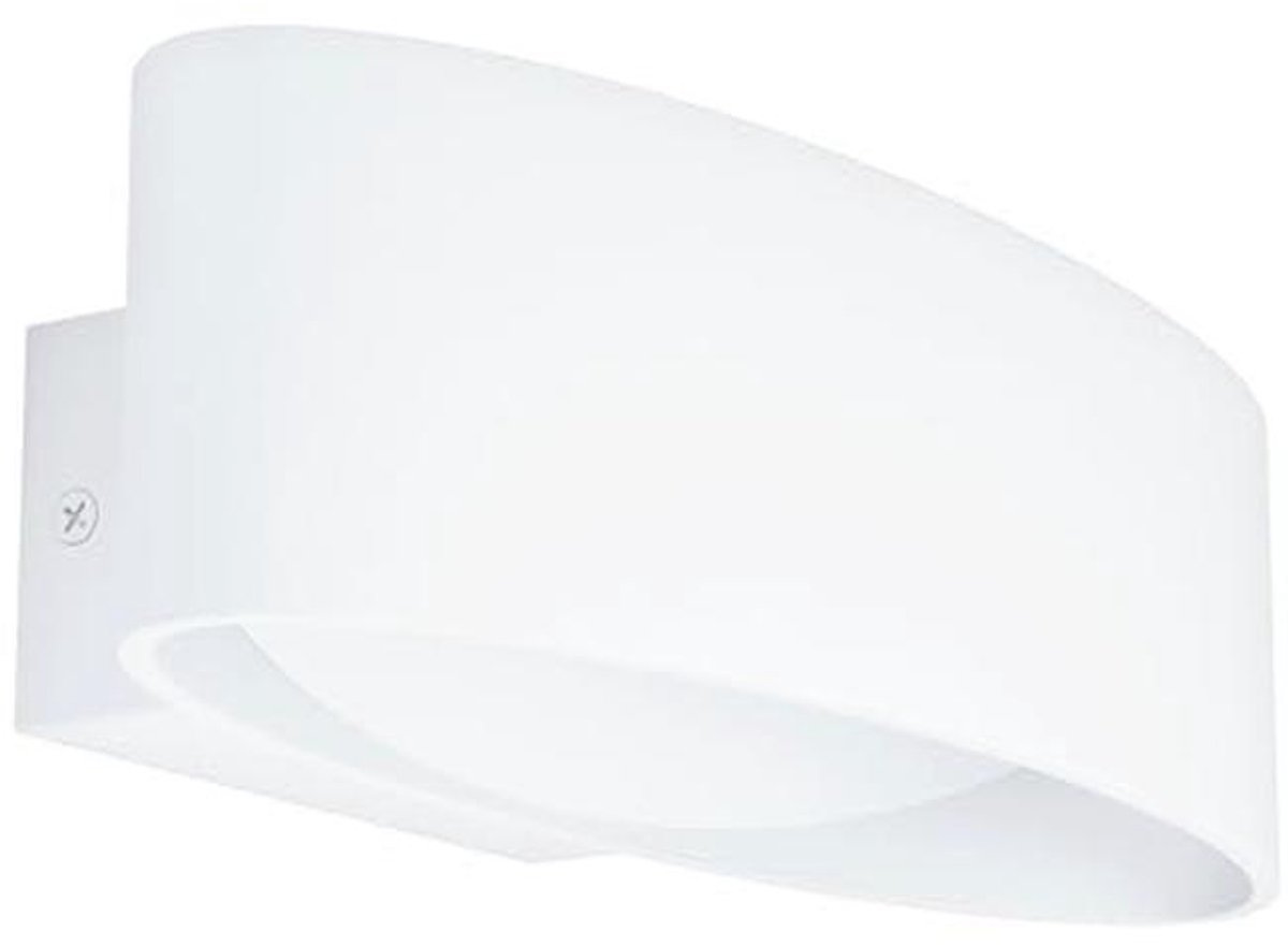 Moderne minimalistische wandlamp voor binnen, aluminium en staal, wit en transparant, ideale woonkamerverlichting